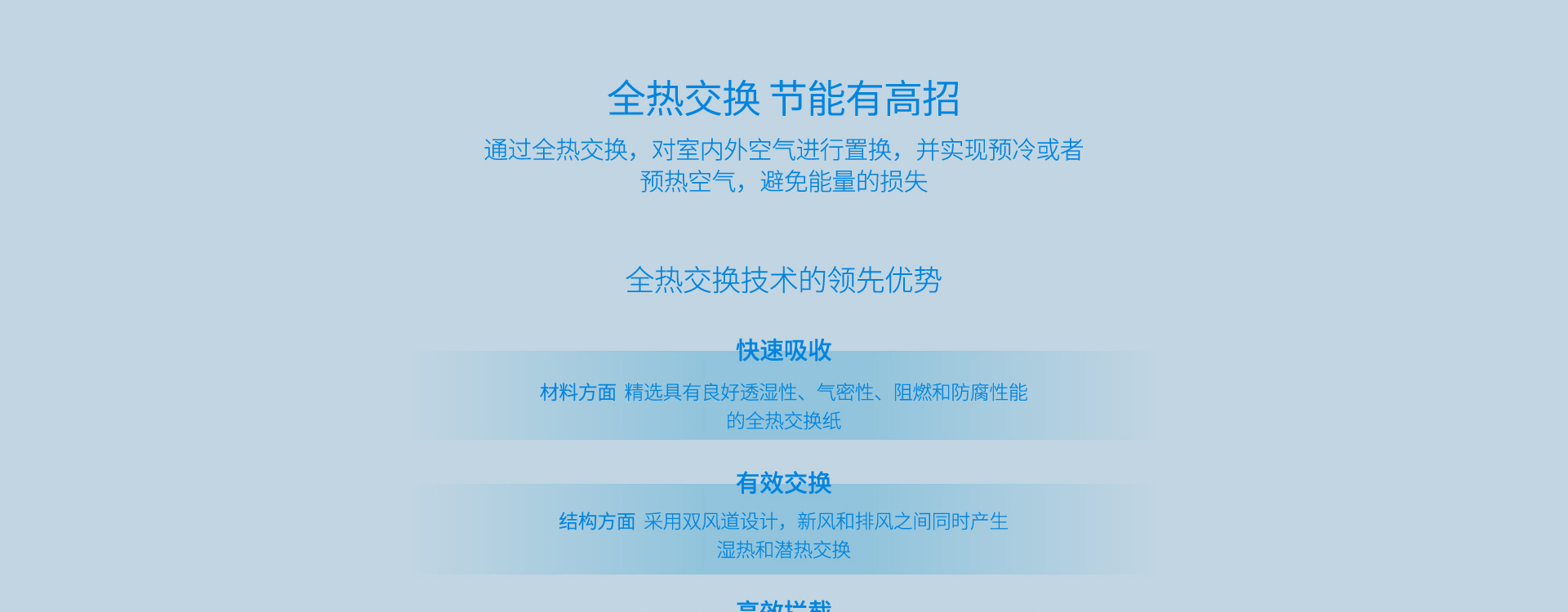 全熱交換，避免能量損失